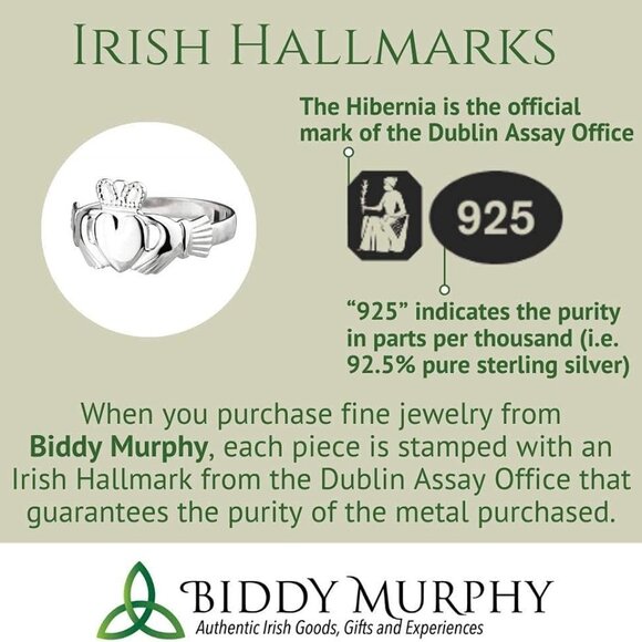 Irish Claddagh Ring for Women – Hallmarked Silver Jewelry from Ireland with Conn - Picture 6 of 9